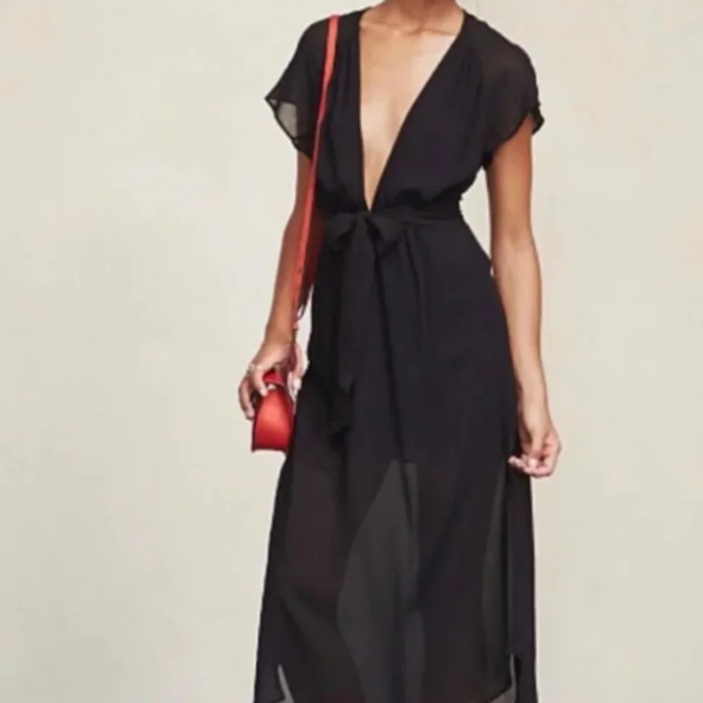 Reformation Thalia Dress in Black - Picture 1 of 5